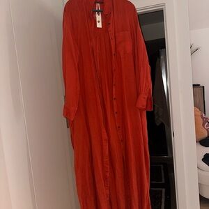 Anthropologie maxi linen shirt / dress NEW